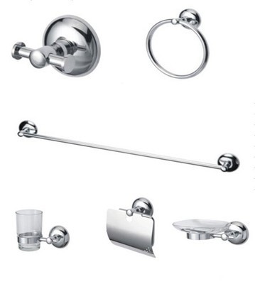 【衛(wèi)浴組合套裝 銅材質六件套 毛巾架 衣鉤毛巾單桿單杯260/6】價格,廠家,圖片,其他水暖衛(wèi)浴五金,溫州市龍珠潔具-